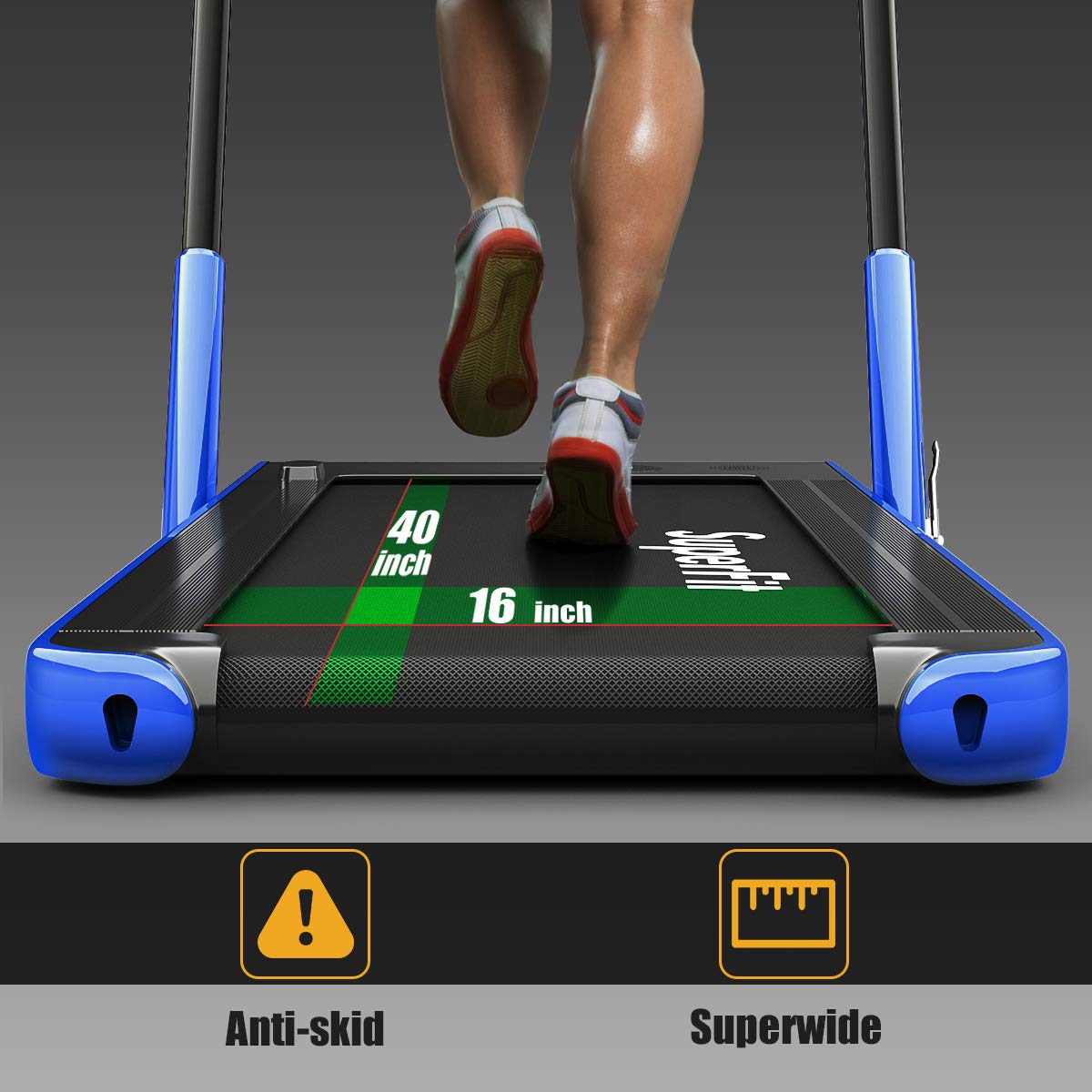 Goplus 2 in 1 Folding Treadmill, 2.25HP Under Desk Electric Treadmill