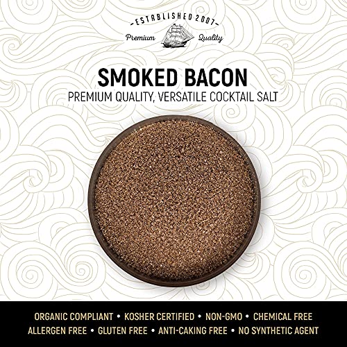 Smoked Bacon Exotic Cocktail Salt, GlutenFree Bacon Salt with Zero