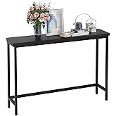 VASMIA Console Table, Entryway Table, Narrow Sofa Table, 39" Bamboo Hallway Table for Entryway, Living Room, Bedroom, Foyer, Black