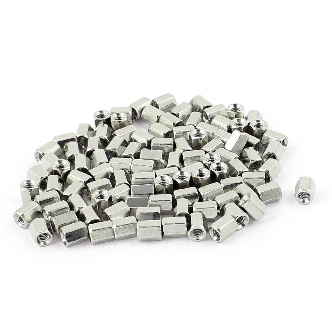 Sourcingmap 100pcs #4-40 6mm Female Thread Brass Hex Nut Spacer Standoff Pillar