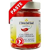 L'Oro Del Sud Calabrian Chili Pepper Paste, No Seeds, 10.9 oz | Italian Chili Peppers, Certified Grown in Calabria, Peperoncini Calabrese for Sauce, Sandwiches and Pizza, Product of Italy
