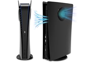 Heiko Premium ABS Replacement Shell for PS5 Digital Version, Upgrade Your Console with This Heiko Replacement Shell Featuring Cooling Vents and a Sleek Design(Black)