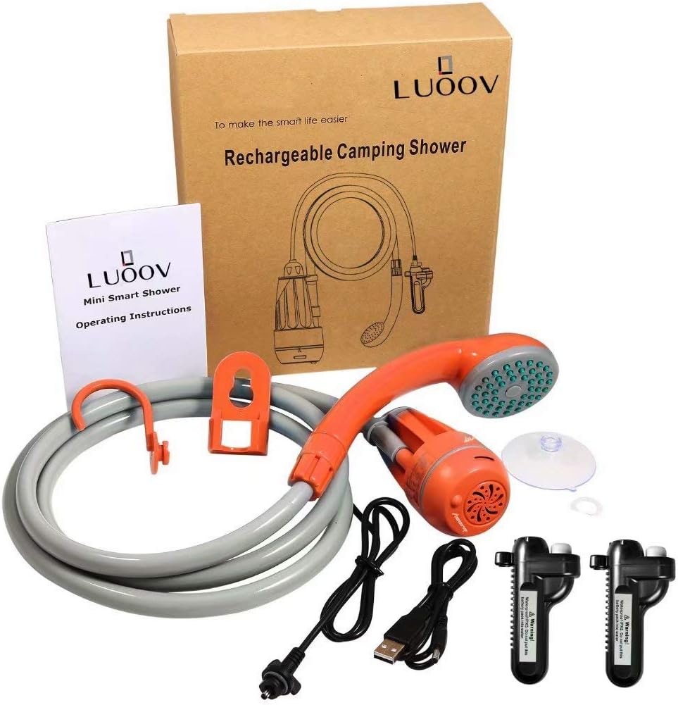 Qbuds Portable Camping Shower, Compact Shower Pump with Dual Detachable USB Rechargeable Batteries - Image 4