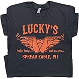 Motorcycle Graphic T Shirt Luckys Custom Harley Vintage Biker Tee Offensive Sex Sexual Saying Indian Rude