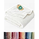 Ultra Soft Fleece Blanket Queen Size - Flannel Fleece Luxury Queen Blanket - Lightweight for Couch Bed Chair - Thick, Warm and Breathable - All Season Cozy Fuzzy, Anti-Static Microplush Bedding, White