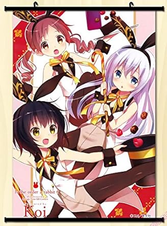 Amazon ご注文はうさぎですか ごちうさ 巨大 タペストリー 85cm 60cm チノ マヤ メグ 3人 アニメ 萌えグッズ 通販