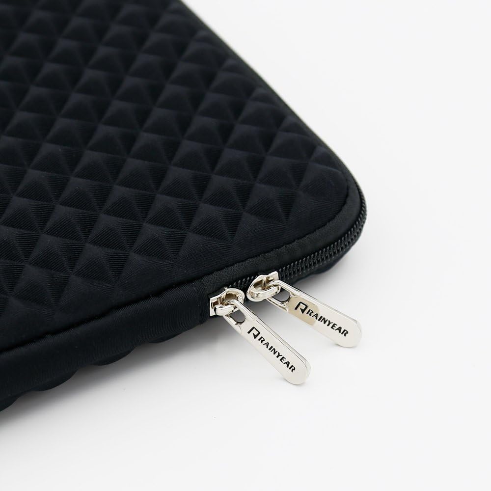 RAINYEAR 15.6 Inch Laptop Sleeve Diamond Foam Shock Resistant Padded Case Fluffy Lining Protective Zipper Cover Carrying Bag Compatible with 15.6" Notebook Computer Tablet Chromebook(Black) - Image 5
