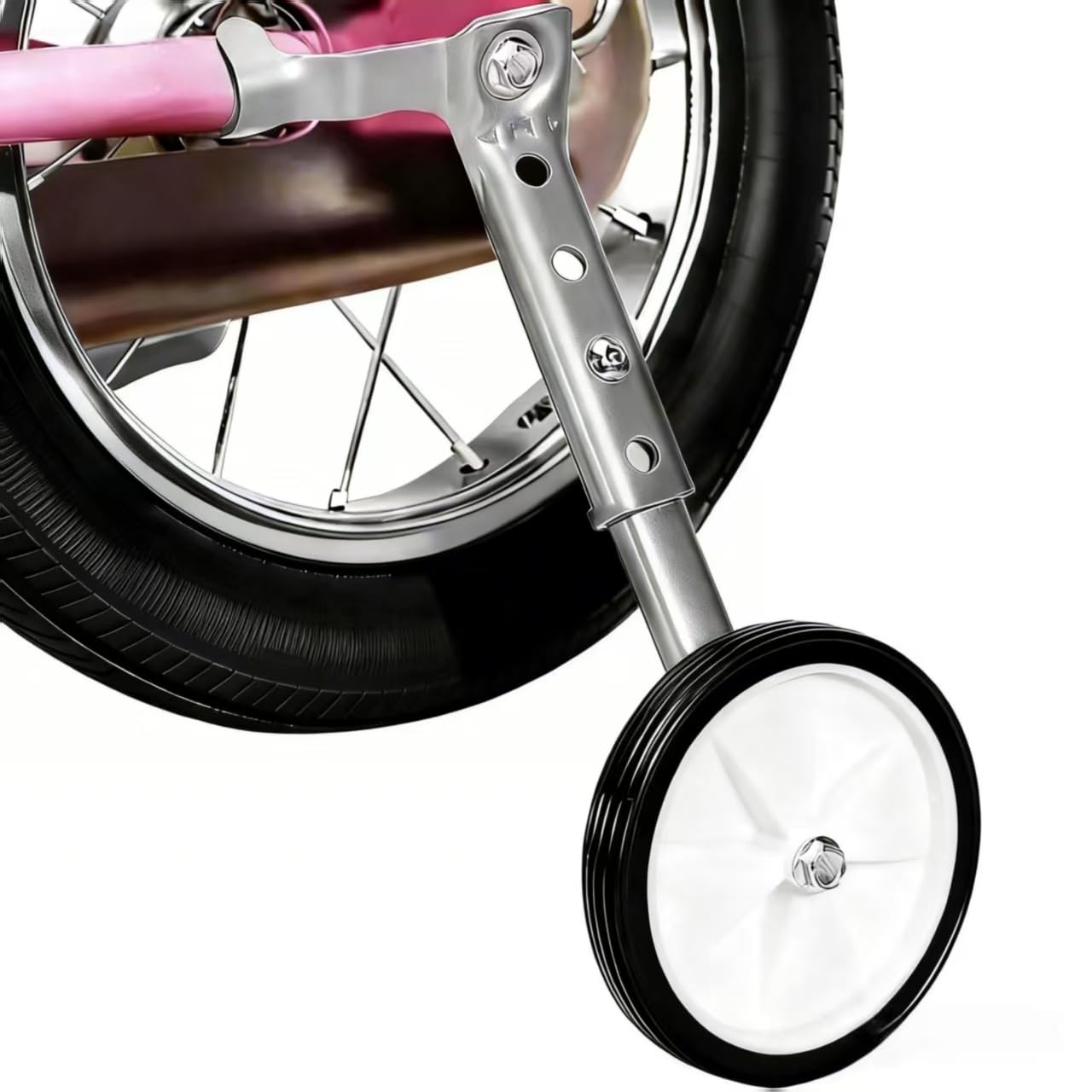 JIUAI Universal Kids Bike Stabilisers，1 Pair Training Wheels Kit for 18/20/22 Inch Children's Mountain Bikes & Variable Speed Bicycles，Height Adjustable， with Installation Tools