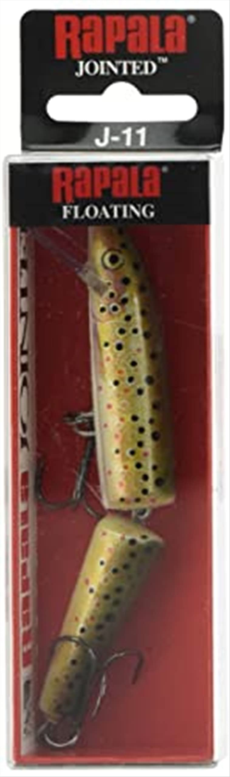 Rapala Jointed Lure with Two No. 5 Hooks, 1.5-2.1 m Swimming Depth, 9 cm Size, Brown Trout