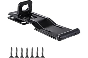 Piriuuo 3-1/2" Swivel Staple Safety Hasps, Metal Gate Door Hasp Latch with Twist Knob- Sturdy Padlock Latch Hasp Lock Latchs for Gate Fence Barn Door Cabinet (Black)