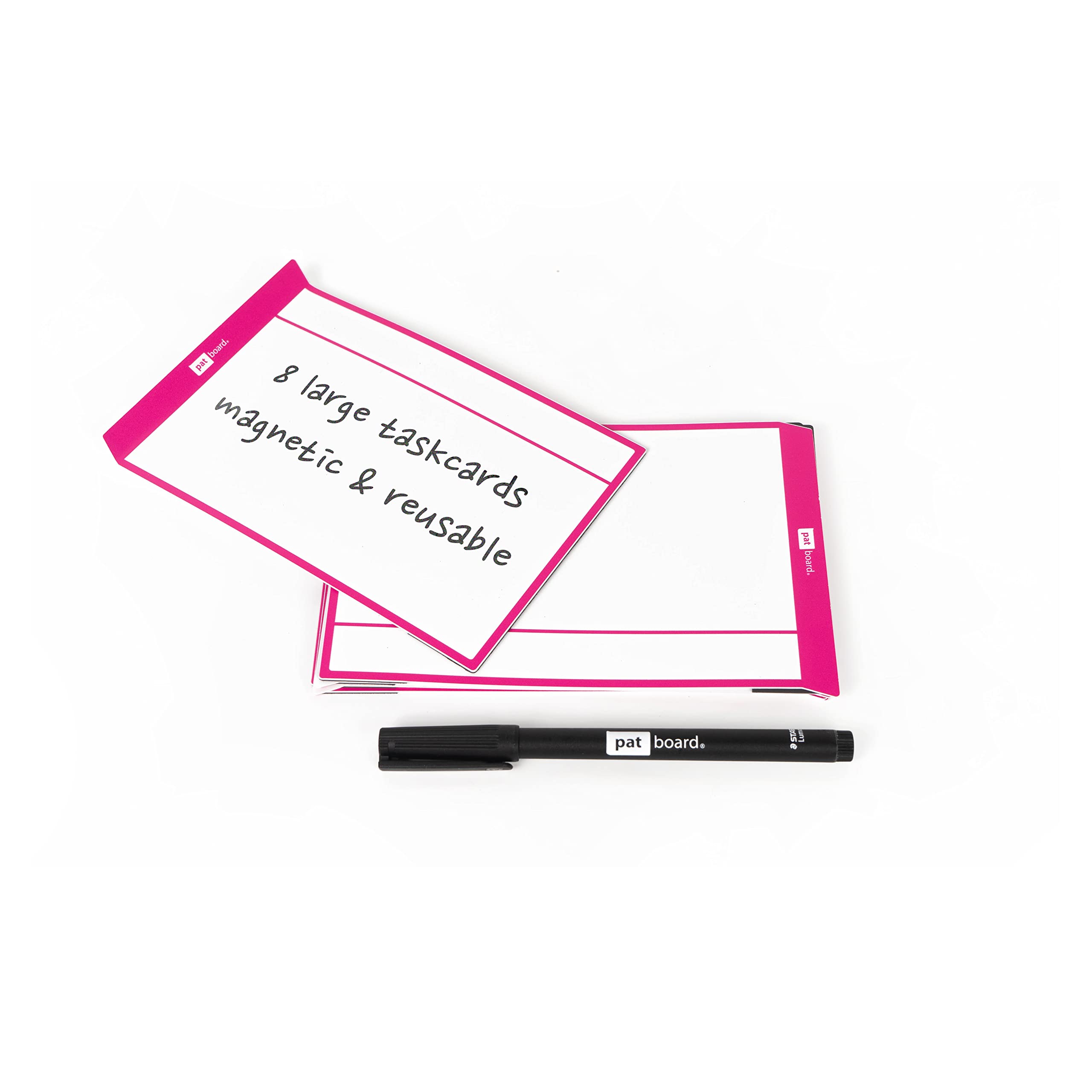 PATboard Scrum Board and Kanban Board - Magnetic Task Cards - L (Large) - Set of 8 - Magenta
