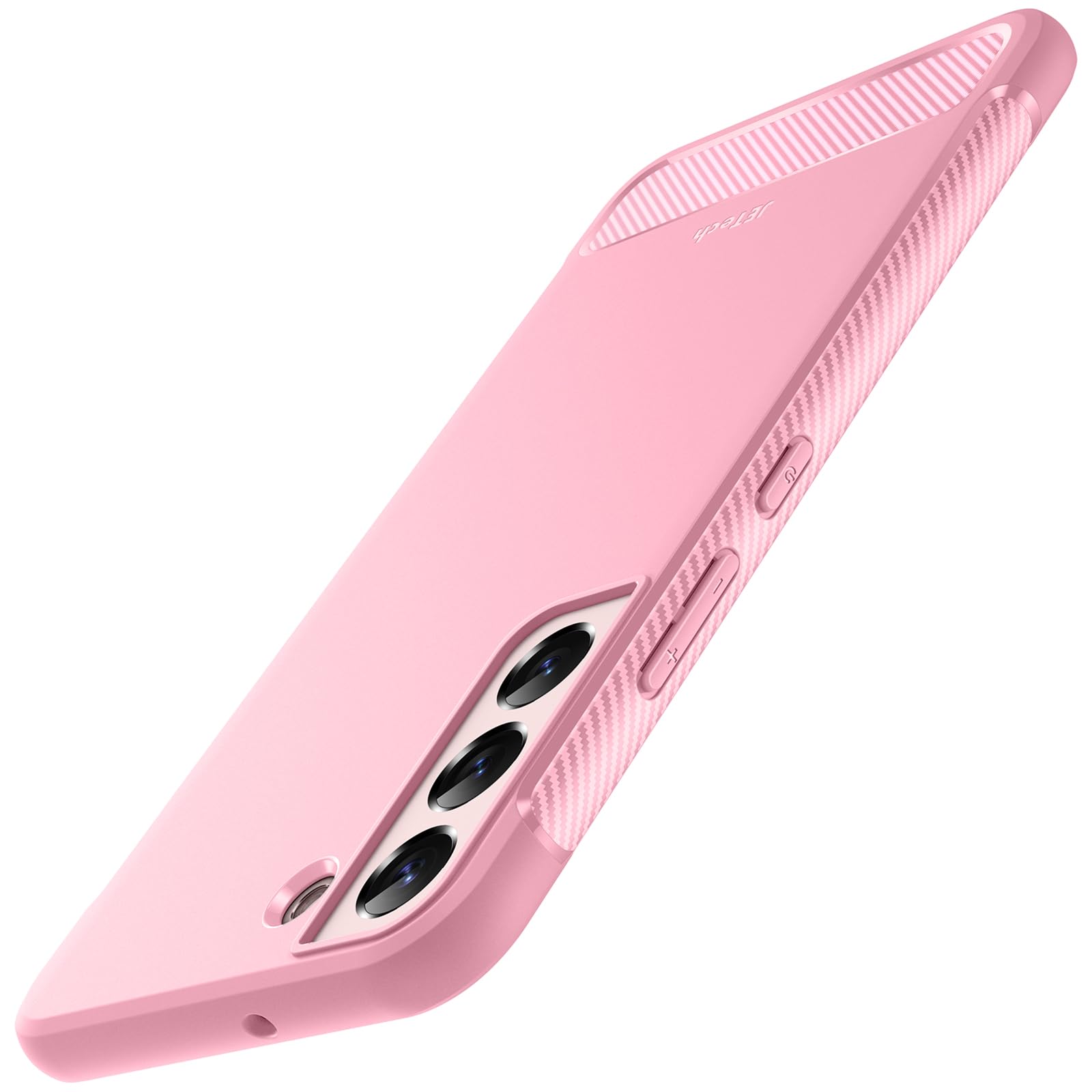 JETech Slim Fit Case for Samsung Galaxy S22+ / S22 Plus 5G 6.6-Inch, Thin Phone Cover with Shock-Absorption and Carbon Fiber Design (Pink)