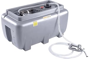 KING CHAO FOO 52 Gallon Gasoline Tank, Portable Gas Tank with 12V Electric Fuel Transfer Pump, Gasoline & Diesel Transfer Tank with 13ft Electric Wire & 3 Gears Padlock Manual Fuel Nozzle, Gray