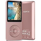 AGPTEK A02S 16GB MP3 Player, 70 Hours Playback Lossless Sound Music Player, Supports up to 128GB, Rose Gold