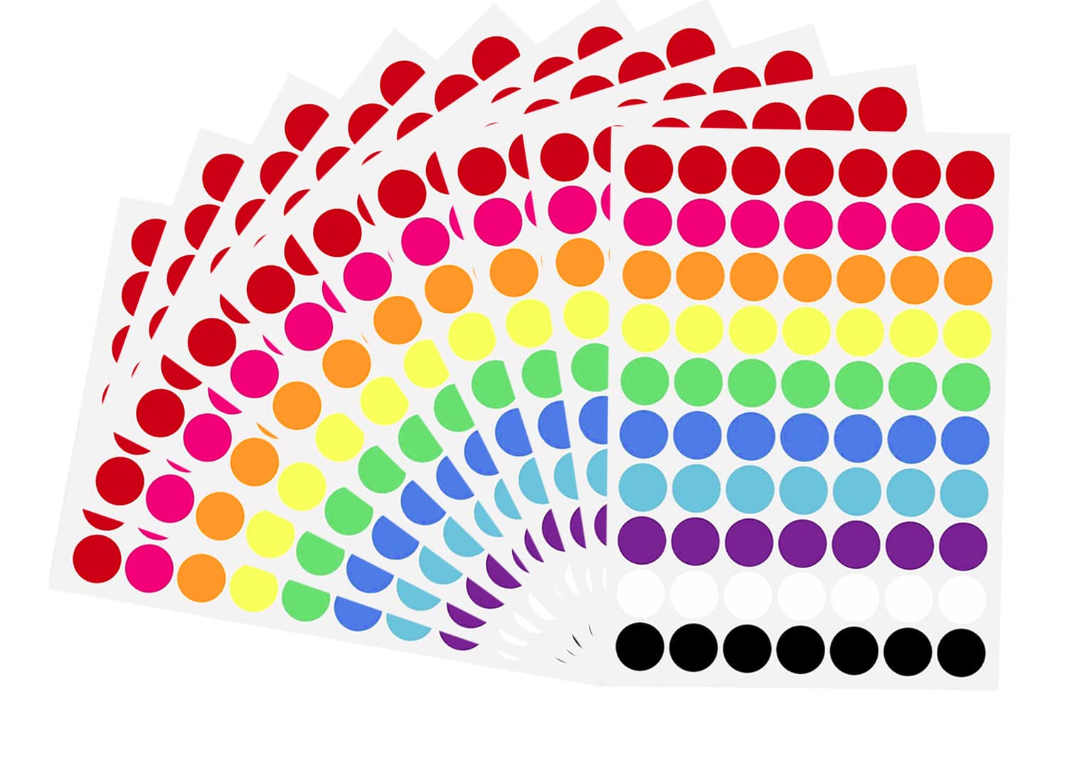 Photo 1 of 700 PCS Dot Stickers 3/4 Inch Color Coding Labels Round Colored Dot Stickers, 10 Assorted Color Colorful Coding Label Circle Sticker for Toddler Office Student Classroom, 70 Labels/Sheet