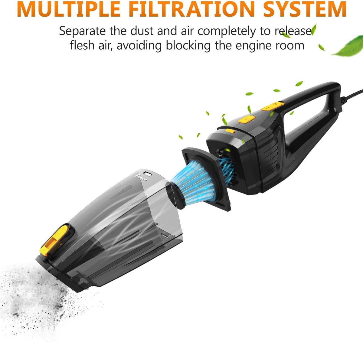 foxnovoFoxnovo 6th Gen Car Vacuum Cleaner High Power Suction, 2 HEPA