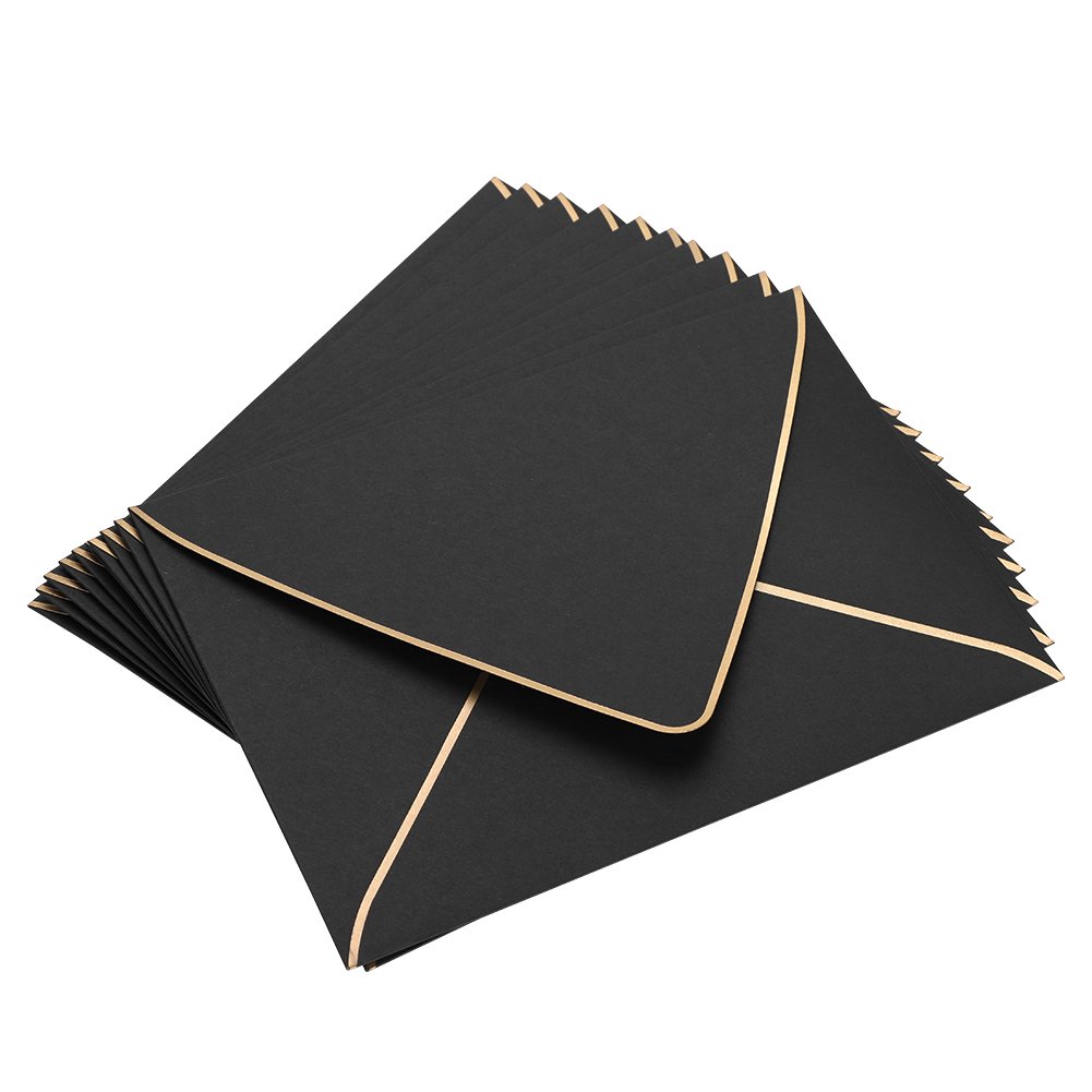 10 Pack Invitation Envelopes Self Seal Letter Envelopes Business Wedding Invitation Envelopes Vintage Greeting Card Envelopes Gift Card Envelopes Premium Pearlised Envelopes with Gilded Edges