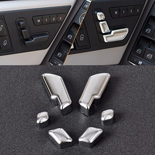 Chrome Door Seat Adjust Button Switch Cover Trim Interior Accessories Car Styling 6pcs/Set