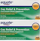 Equate 2 Pack of Gas Relief Prevention, Food Enzyme Dietary Supplement, 200 Count