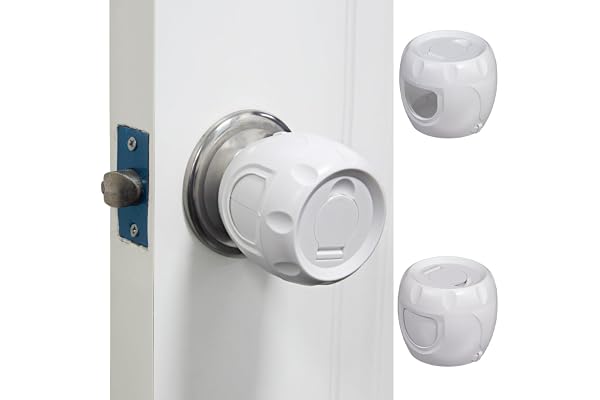 Baby Safety Door Knob Covers,(2 Pack) Baby Proof Door Handle Covers,Door Knob Child Proof Lockable Design,Door Handle Lock Co