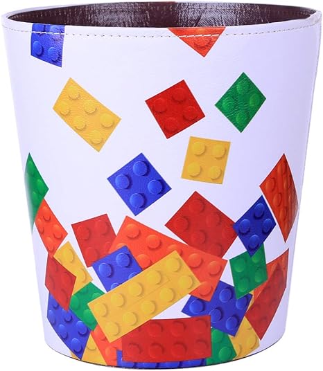 Tetake Papierkorb Kinder Mit Motiv Bausteine 10l Papierkorbe Kinderzimmer Abfalleimer Aus Leder Wasserdicht Mulleimer Ohne Deckel Fur Kinderzimmer Wohnzimmer Schlafzimmer Buro Amazon De Kuche Haushalt