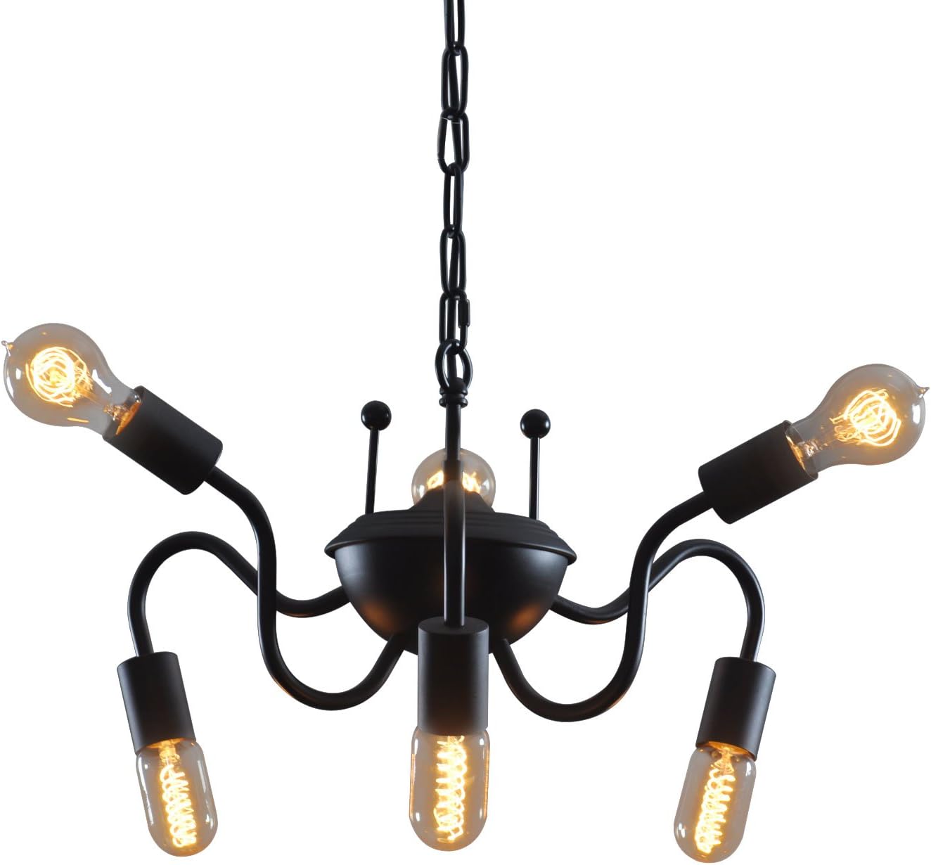 WestMenLights 6-Light Vintage Iron Spider Pendant Chandelier