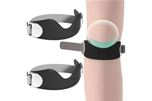 Patellar Tendon Support Strap, 2 Pack Knee Braces for Pain Relief, Silicone Adjustable Knee Support for Men & Women, Patella 