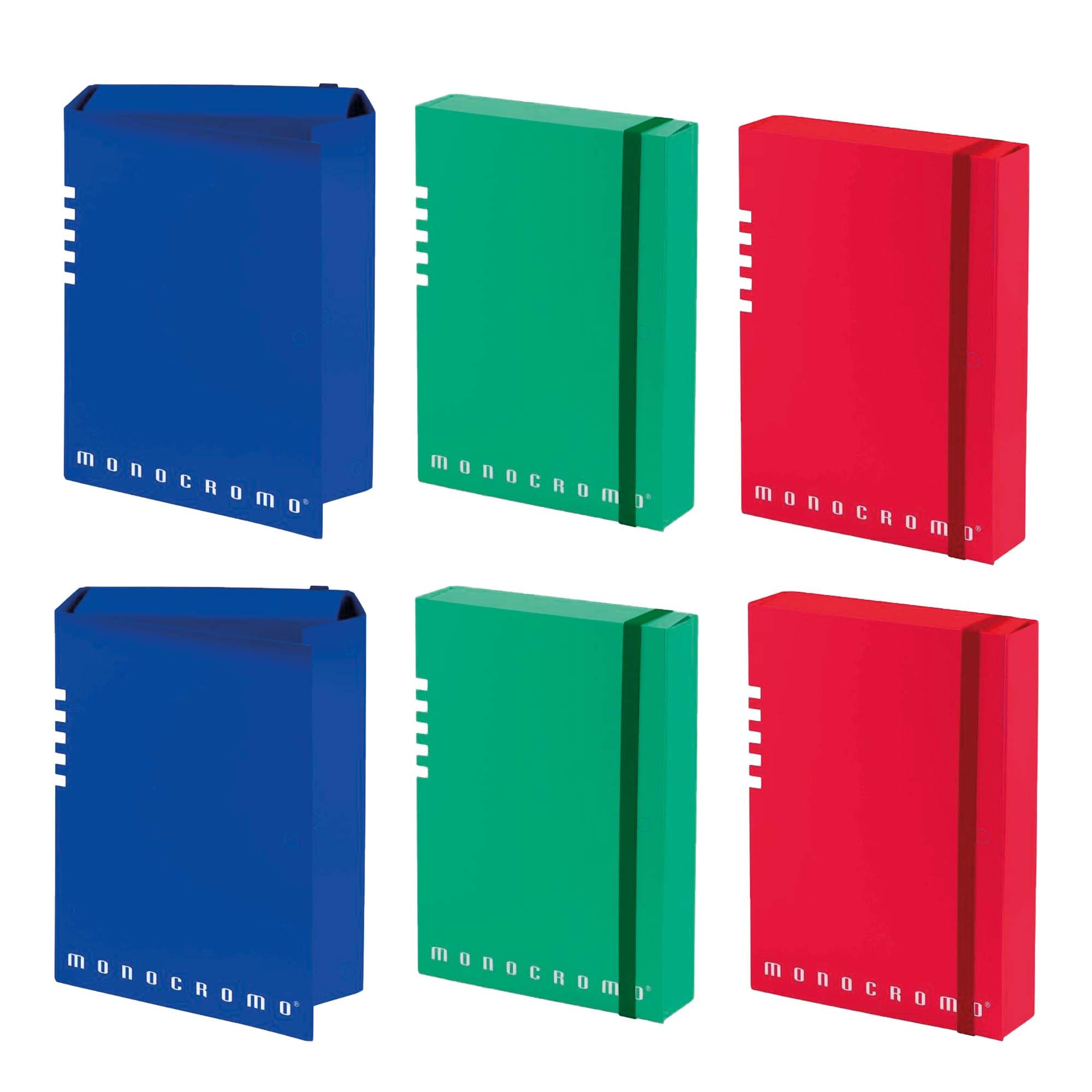 Pigna, Monochrome Binder D3 with Elastic Band, Elegant Design, Perfect for Filing Documents, 25 x 35 x 3 cm, Pack of 6