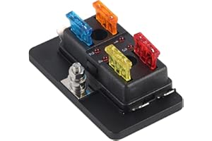4 Way Blade Fuse Box Waterproof ATO/ATC Fuse Block Holder with LED Indicator 30A per Circuit for Car Truck Marine (4 Way)