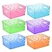 Zilpoo 6 Pack - Plastic Colorful Storage Organizing Basket, Bathroom Vanity, Drawer, Closet Shelves Organizer Bins