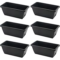 LEXININ 6 Pack 14 Inch Black Plastic Rectangular Window Planter Box, Window Vegetable Planter Box with Trays, Rectangular Flo