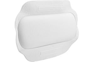 Ciieeo Suction Cup Bath Pillow for Neck and Head Support with Cushion for Spa and Soaking Tub Use
