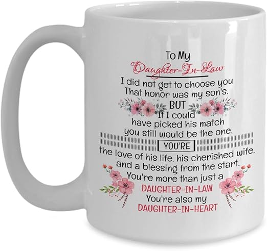 to my daughter in law coffee mug