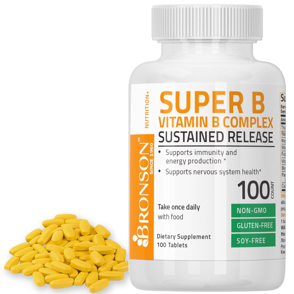 Vitamin B Complex Sustained Slow Release (Vitamin B1, B2, B3, B6, B9