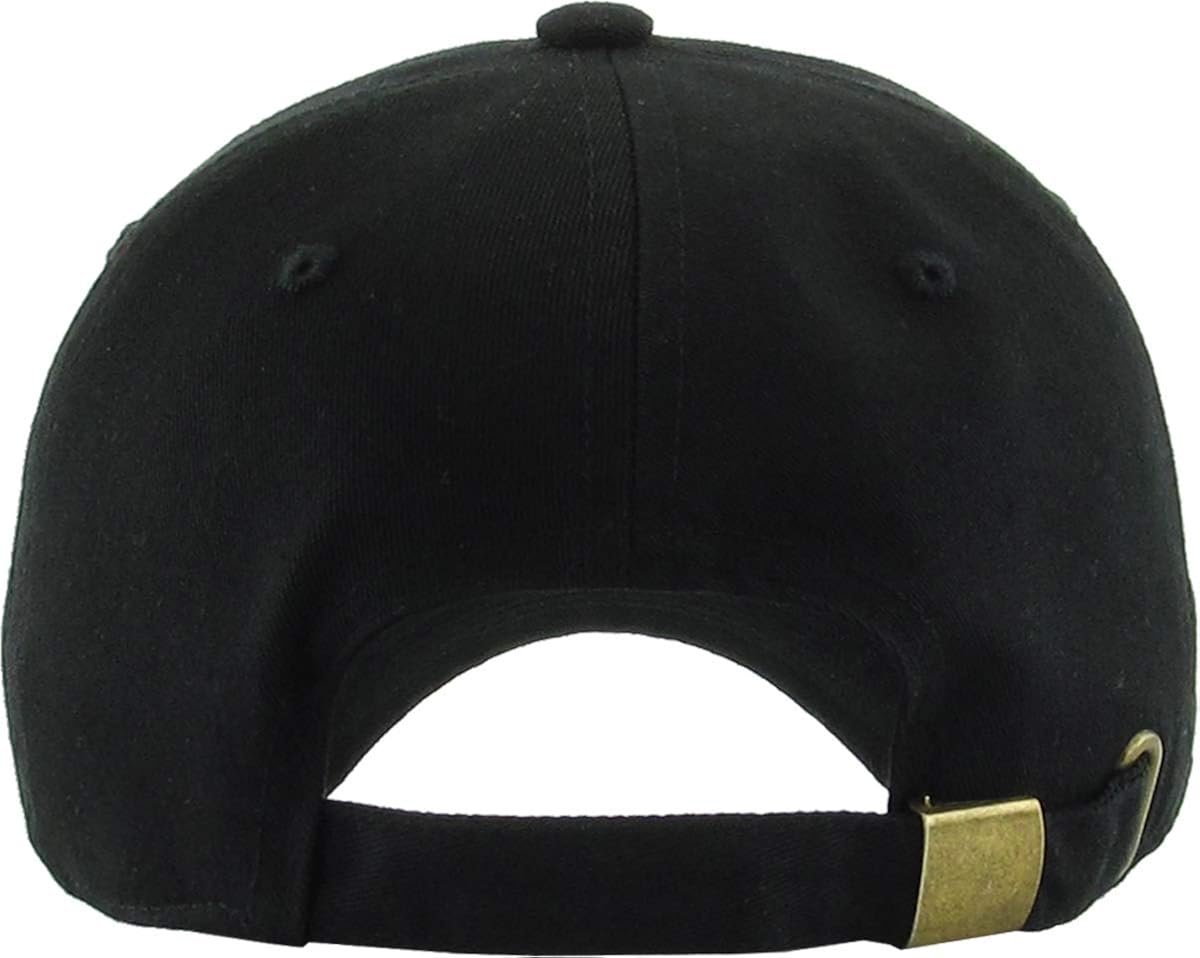 KB-Low BLK Classic Cotton Dad Hat Adjustable Plain Cap. Polo Style Low Profile (Unstructured) (Classic) Black Adjustable: Clothing