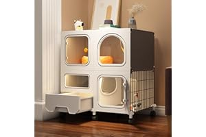 ZETUCHU PINNKL Cat Cage Indoor with Cat Litter Box - Kitten Playpen Kennels - Stronger, Stress-Free Space for Your Kitty - Easy Installation, No Tools Needed (Size : 27.9''x18.3''x29.5'')