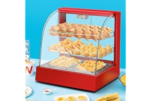 CHOLISM Commercial Food Warmer Countertop Pizza Warmers Display Pastry Patty Warmer Case for Buffet Restaurant Shop 17inch Length