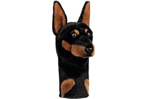 Craftsman Golf Doberman Golf Driver Headcover, Plush Dog Head Cover for 460cc Driver, Realistic Animal Design, Soft & Durable