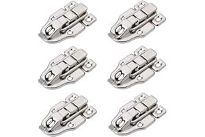 bnafes 6Pack Retro Silver Style Box Toggle Latch Antique Metal Duckbilled Hasp Latch Catch with Padlock Hole for Jewelry Box Cabinet Small Wooden Case Ordinary Box Crafts