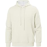 TUREFACE Men's Casual Waffle Knit Pullover Hooded Long Sleeve Collar Drawstring Sweatshirts Gym Ready Hoodies
