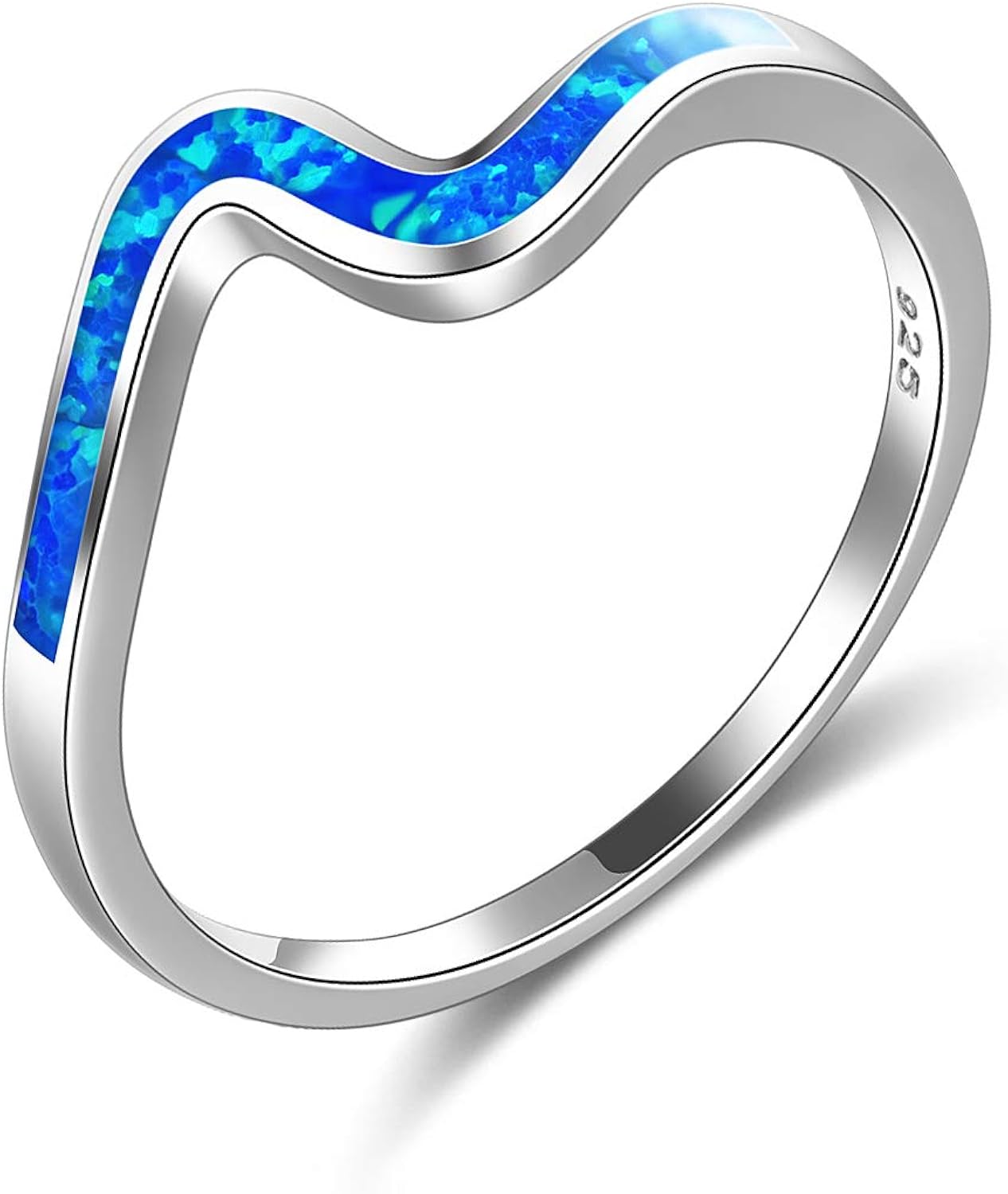 Amazon.com: ONEFINITY Wave Rings Sterling Silver Opal Ocean Wave Ring
