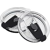 KUFUNG Tumbler Lids Spillproof 30 oz, Splash Resistant Lid for Tumbler/For Yeti Rambler/ Coffee Mug and More Cooler Cup (Blac