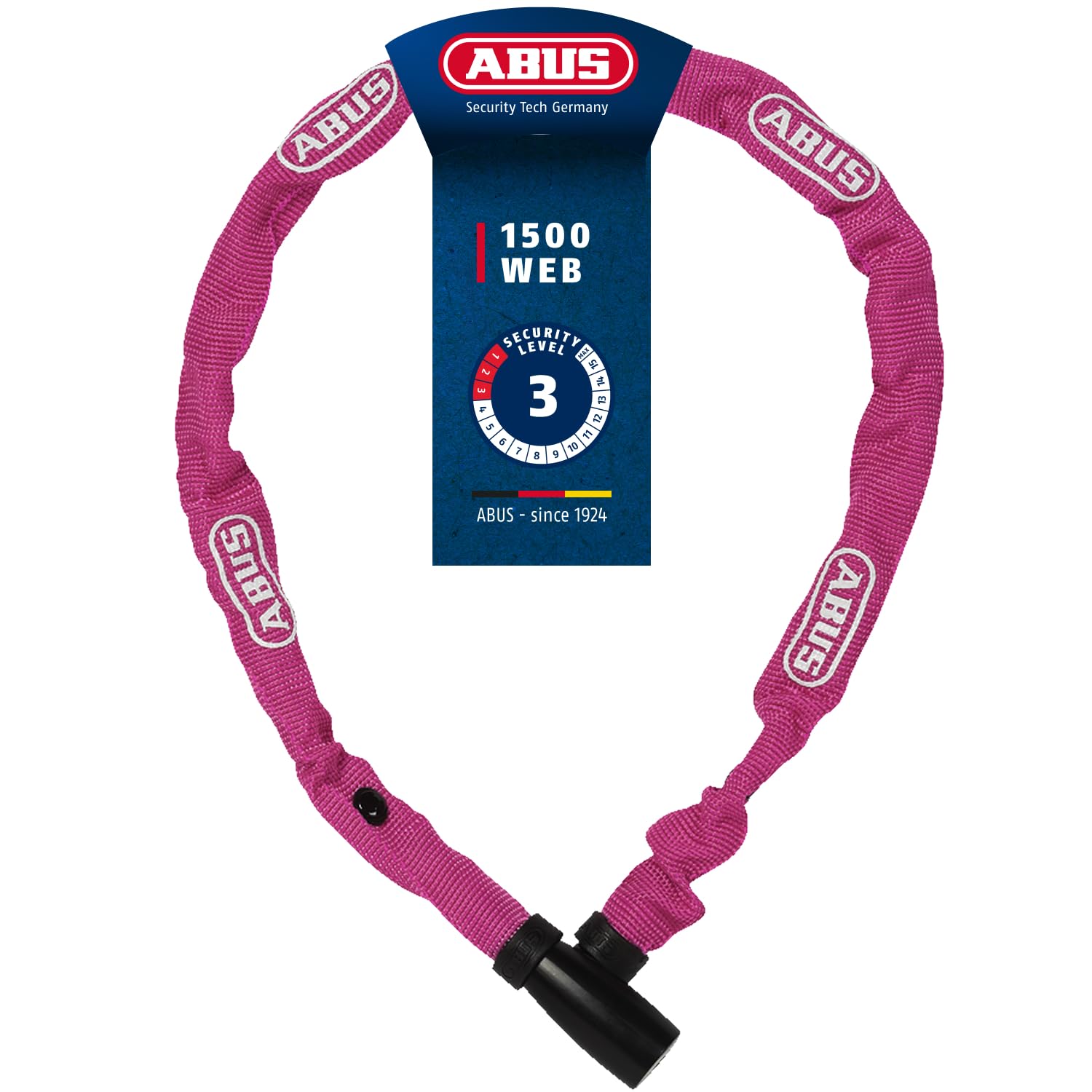 ABUS chain lock 1500 Web - bicycle lock made of special steel - 4 mm thick round chain - security level 3