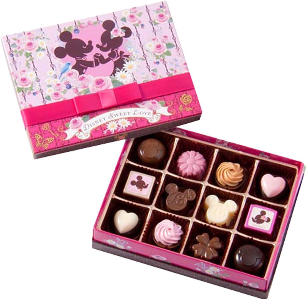 Amazon ディズニー スウィート ラブ 19 アソーテッド チョコレート リボン付 ピンク箱 バレンタイン お菓子 チョコレート リゾート限定 Wewstoun チョコレート菓子 通販