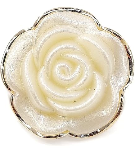 Craftisum Golden Electroplated Metal Rose Buttons - 20 Pcs, 18mm (23/32 Inch), Sewing Shank Buttons