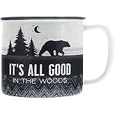 Pavilion Gift Company - Good In The Woods - 17 Oz Coffee Mug Tea Cup Woodland Hiking Camping Bear Cabin Woods Lodge Gift Outdoorsy