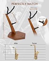 STRICH Wood Saxophone Stand Alto/Tenor Walnut Solid Hardwood Floor Stand FH-4 view 4