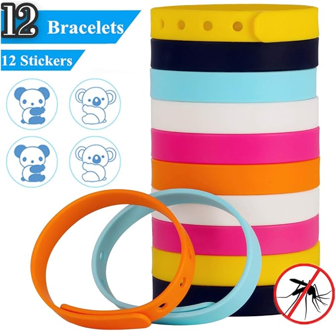 ACTOPP Mückenarmband 12 Stück Armbänder mit 12 Insektenschutz Aufkleber ...