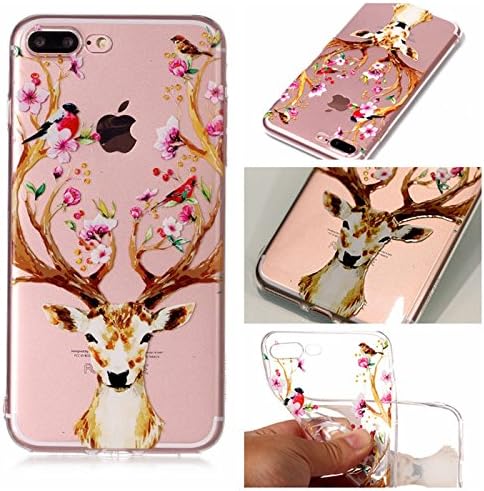 anzeal iPhone 8 Plus Case,iPhone 7 Plus Case, TPU Rubber Gel Shock-Absorption Bumper, Anti-Scratch Transparent Back Silicone Back Cover for iPhone 7 Plus/iPhone 8 Plus Flower