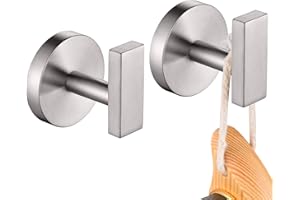 AONEON Robe Hook Brushed Nickel Bath Towel Hooks Stainless Steel Wall Hooks for Bathroom Kitchen Closet Garage Door Hanger 2 